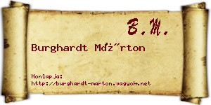 Burghardt Márton névjegykártya